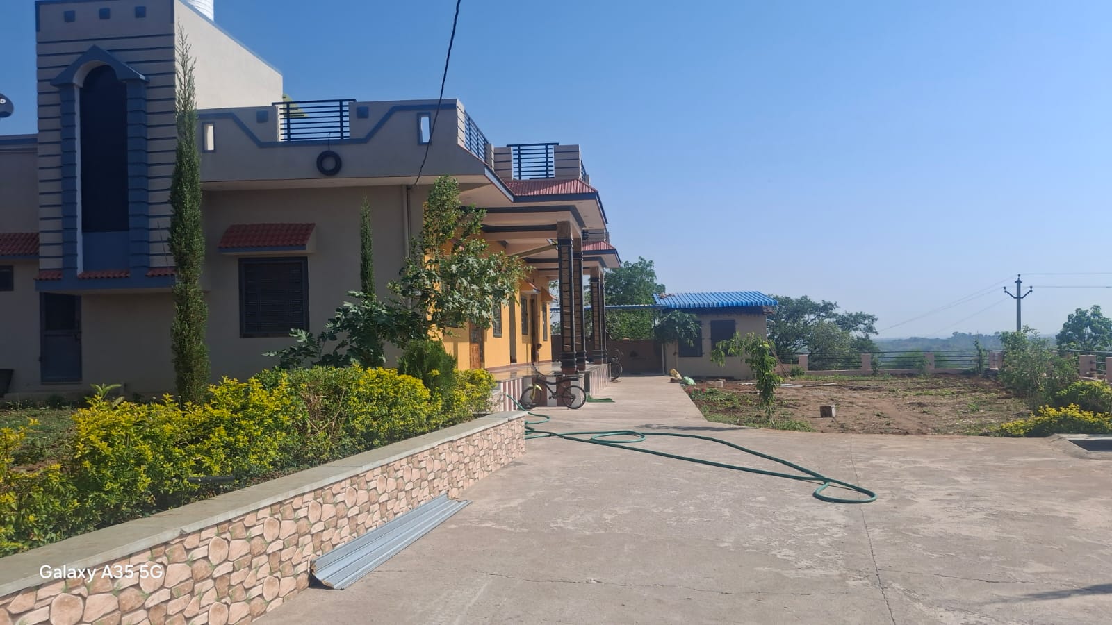 Railing installation on roof wall